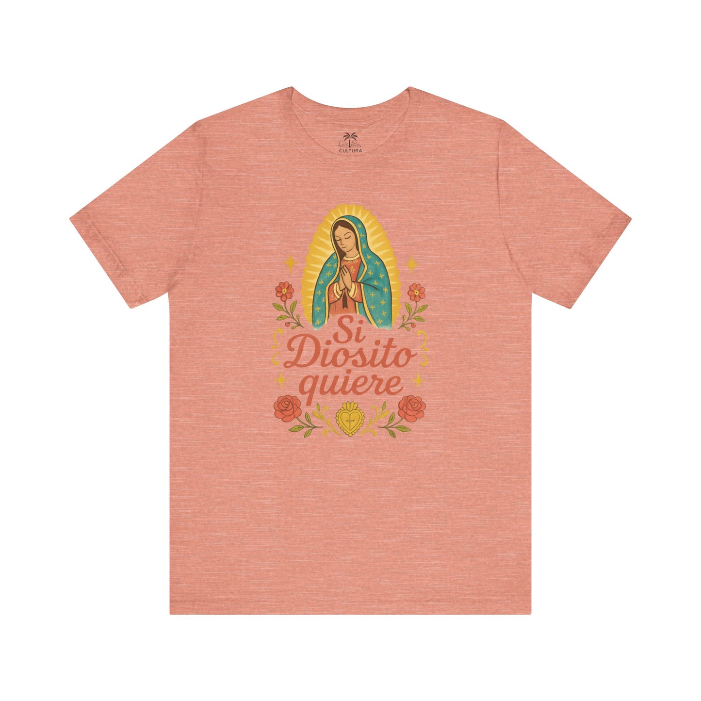 Religious Floral Tee, Si Diosito Quiere Shirt, Unisex Faith T-Shirt, Spiritual Gift, Everyday Casual Wear