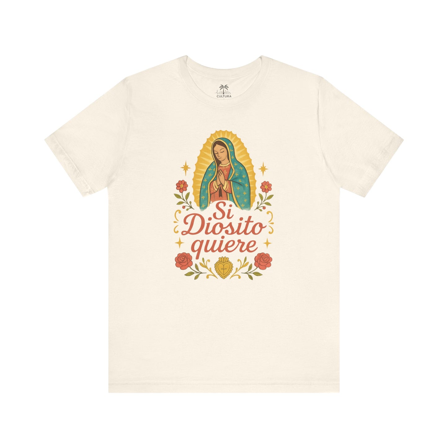 Religious Floral Tee, Si Diosito Quiere Shirt, Unisex Faith T-Shirt, Spiritual Gift, Everyday Casual Wear